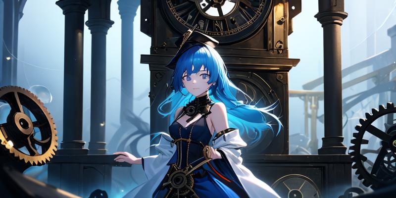 00268-3311980477-(Close-up_1.2), 1girl, solo, standing inside a fantasy clock tower, blue hair, white eyes, magician robes outfit, intricate back.png